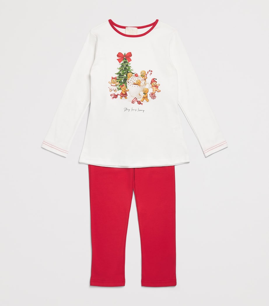 Story Loris Cotton Gingerbread Print Pyjama Set (3-14 Years) Image 3