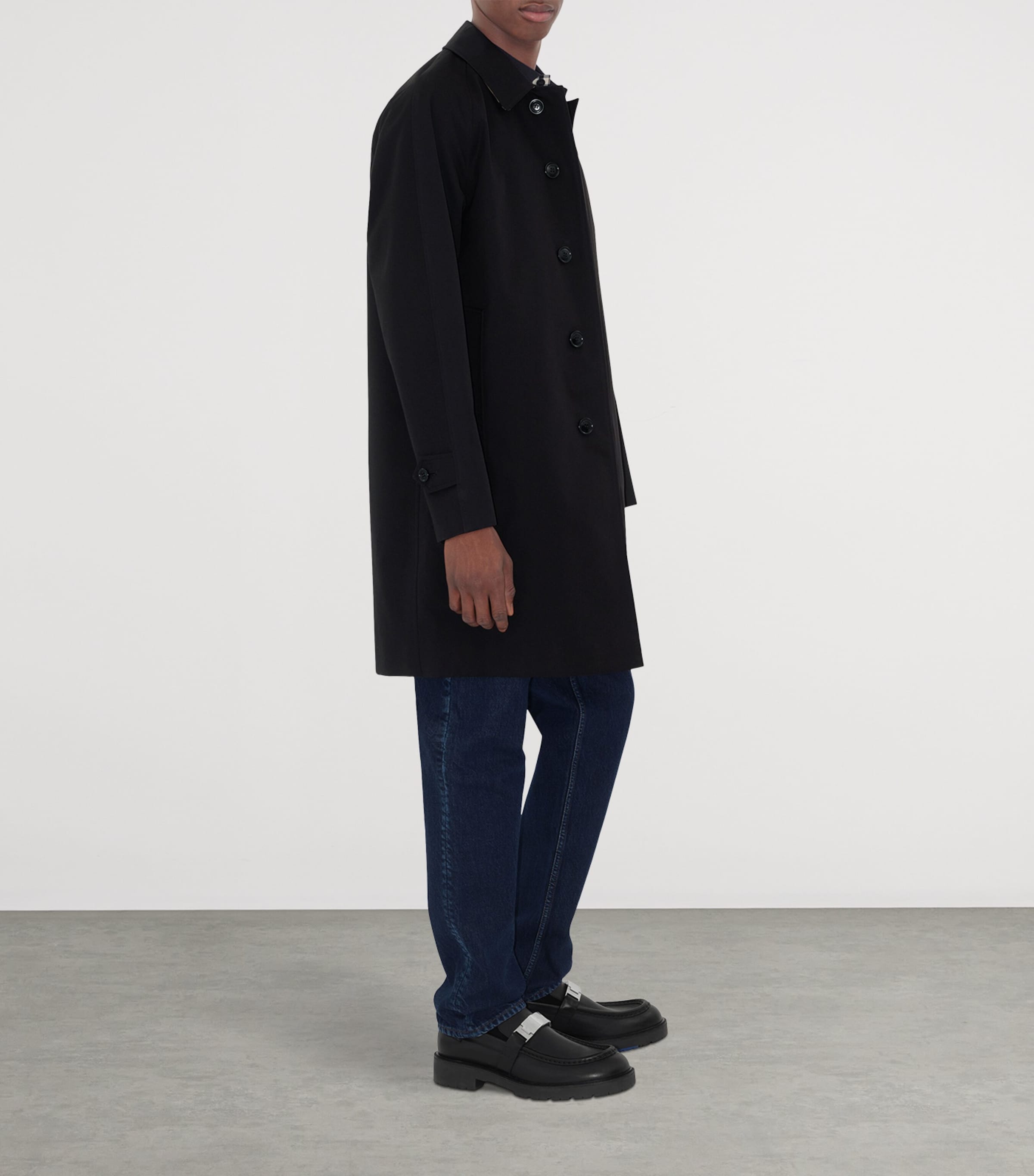 Mid-Length Camden Heritage Car Coat BLACK Image 3