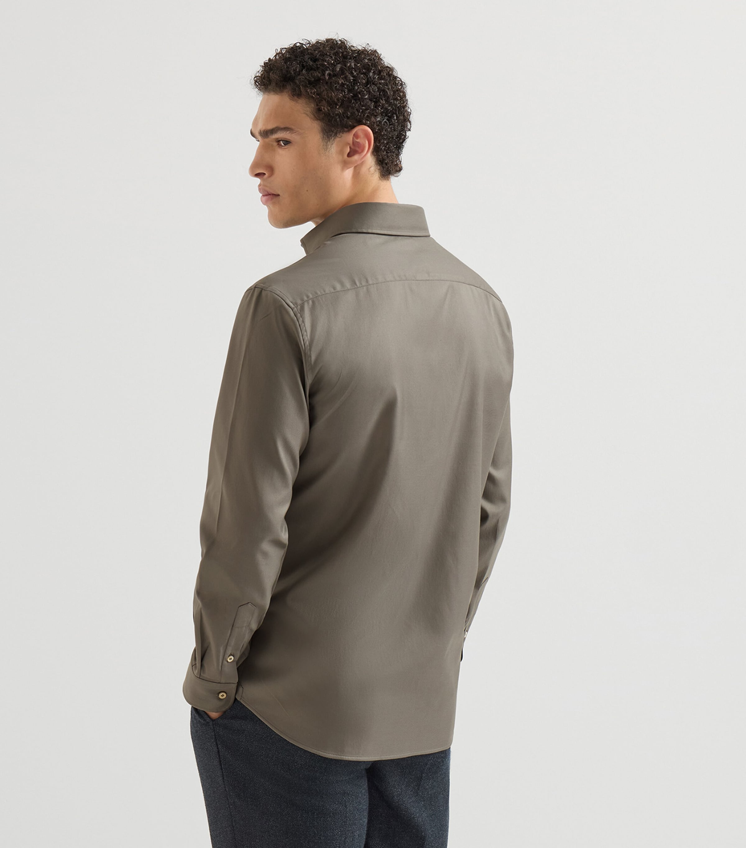 Brunello Cucinelli Mens Cotton Twill Garment-Dyed Shirt Image 5