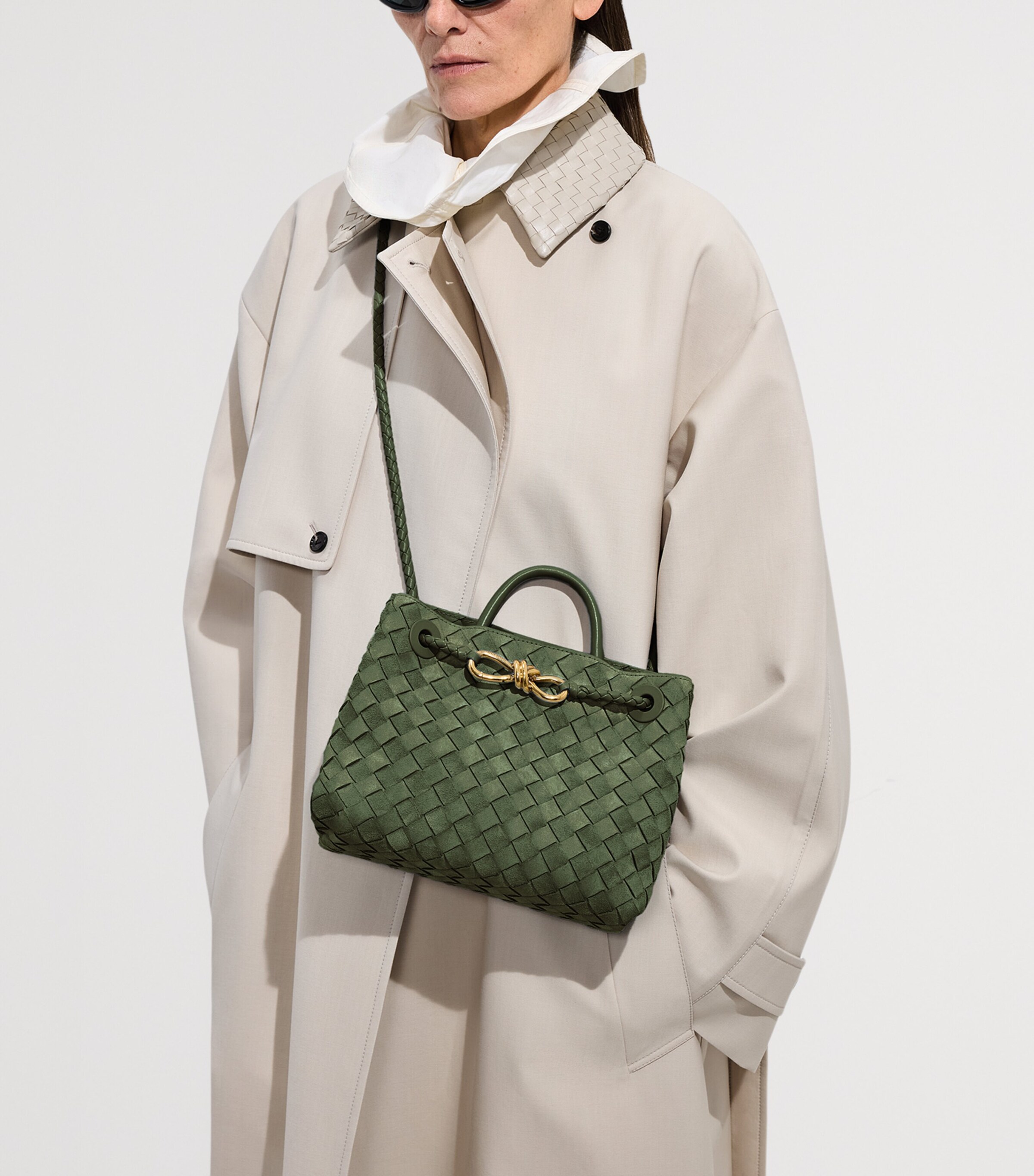 Bottega Veneta Small Suede Andiamo Top-Handle Bag Image 2