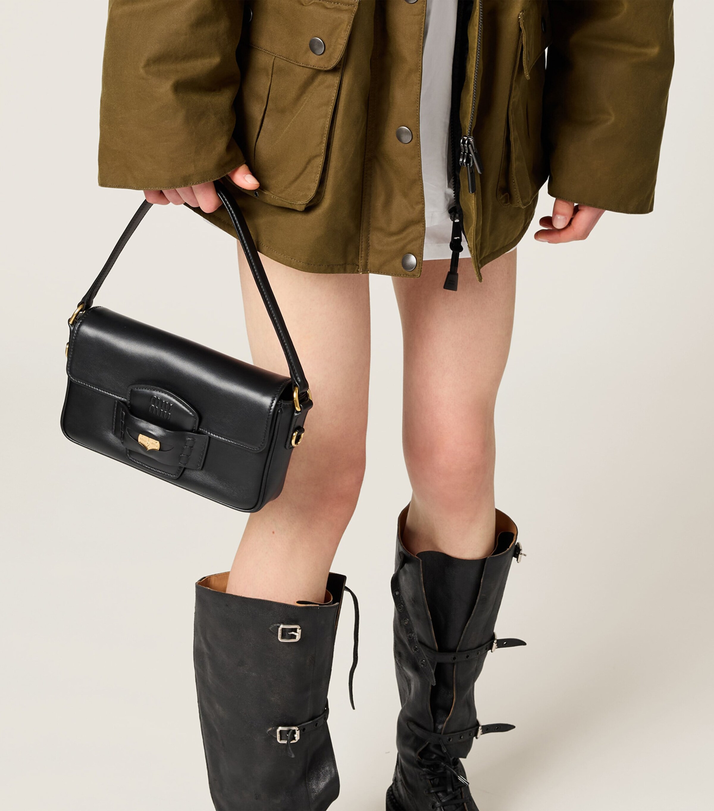 Miu Miu Leather Penny Shoulder Bag | Harrods UK