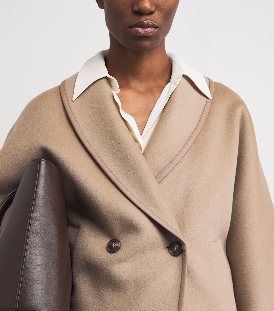 Yves Salomon Womens Wool-Cashmere Double-Breasted Pea Coat Image 3