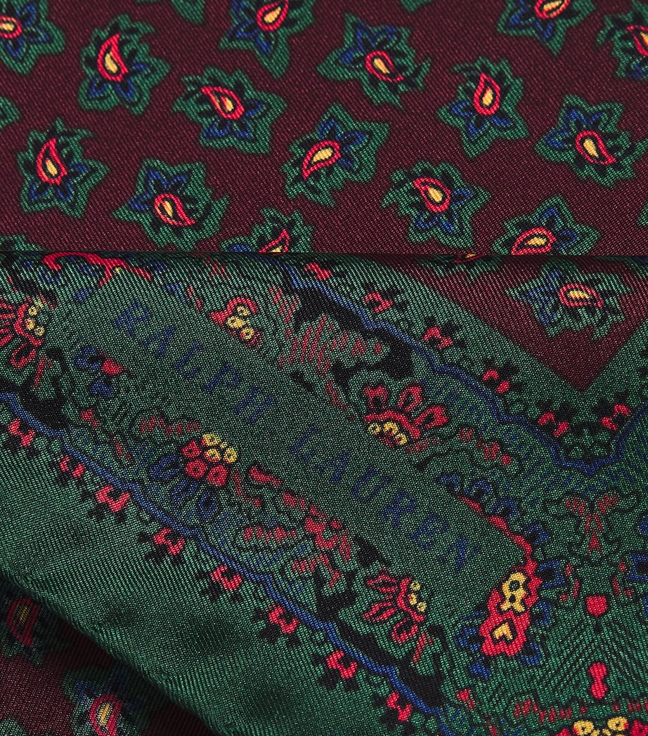 Silk Foulard Pocket Square DARK RED Image 4