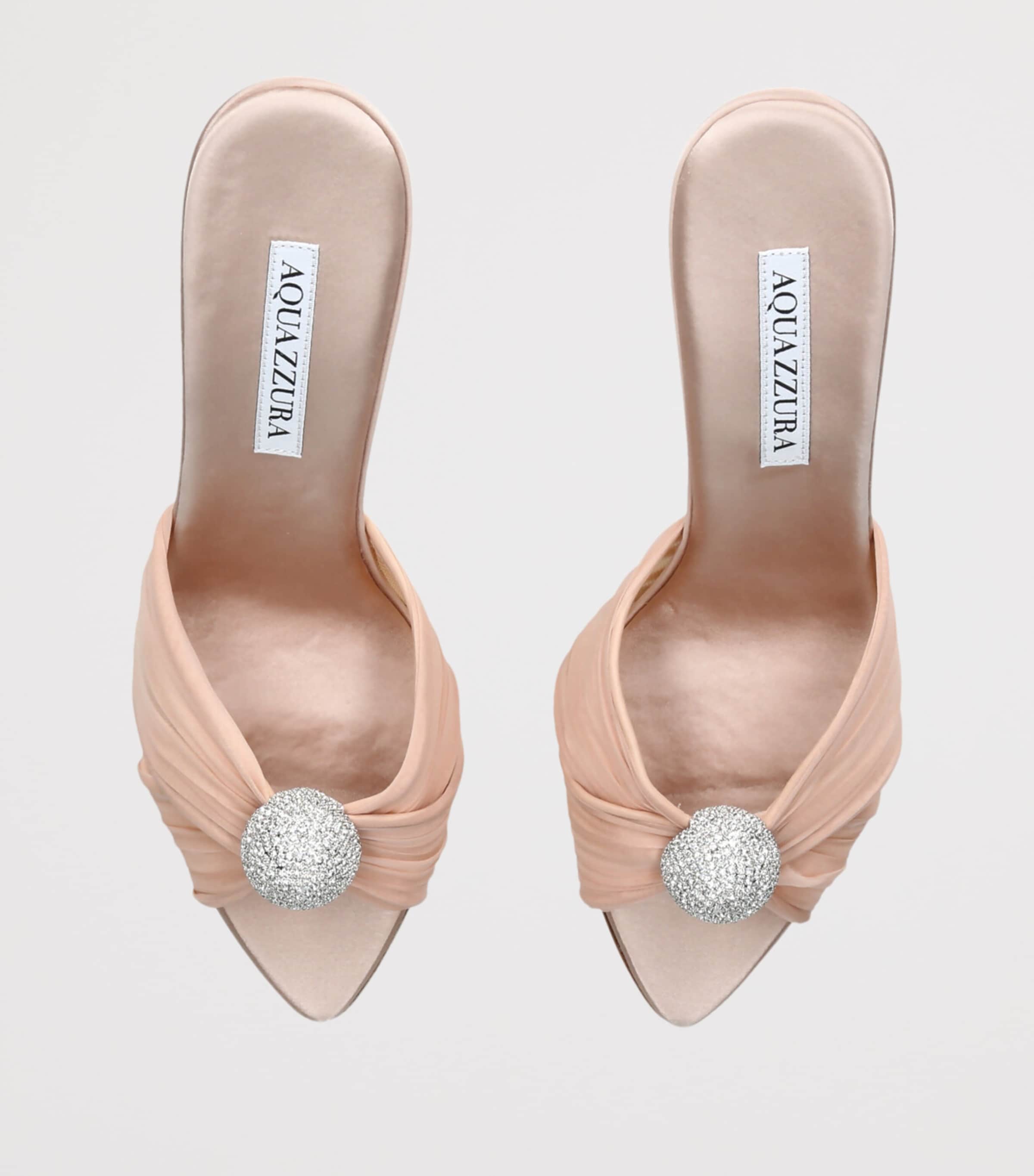 Aquazzura Embellished Mystery Mules 85 Pale Pink Image 4