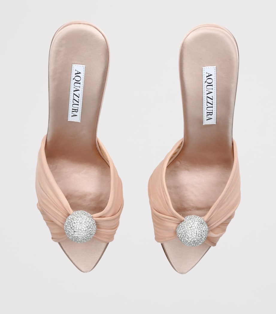 Aquazzura Embellished Mystery Mules 85 Pale Pink Image 4