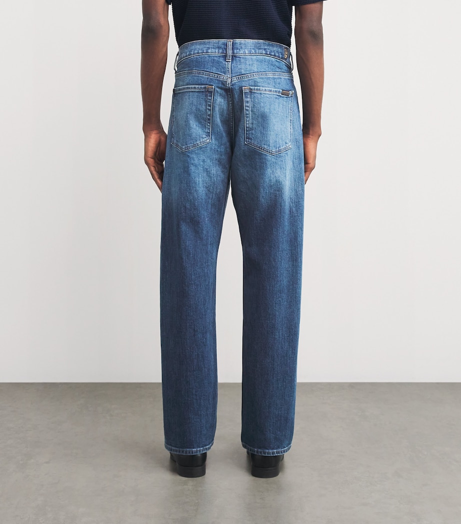 7 For All Mankind Mens Modern Straight Jeans Blue Image 4