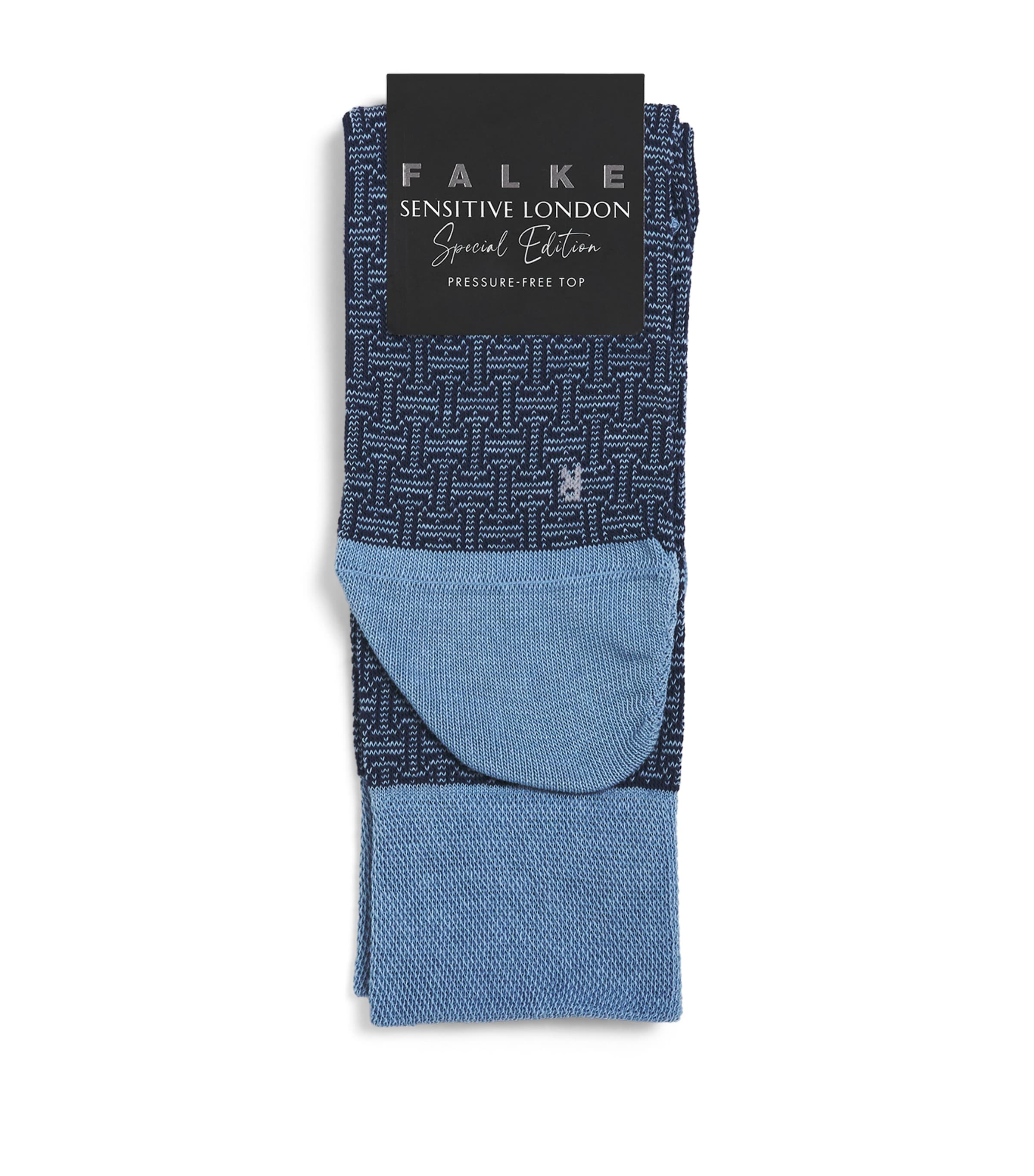 Falke Mens Cotton-Blend Sensitive London Socks Sky Blue Image 1