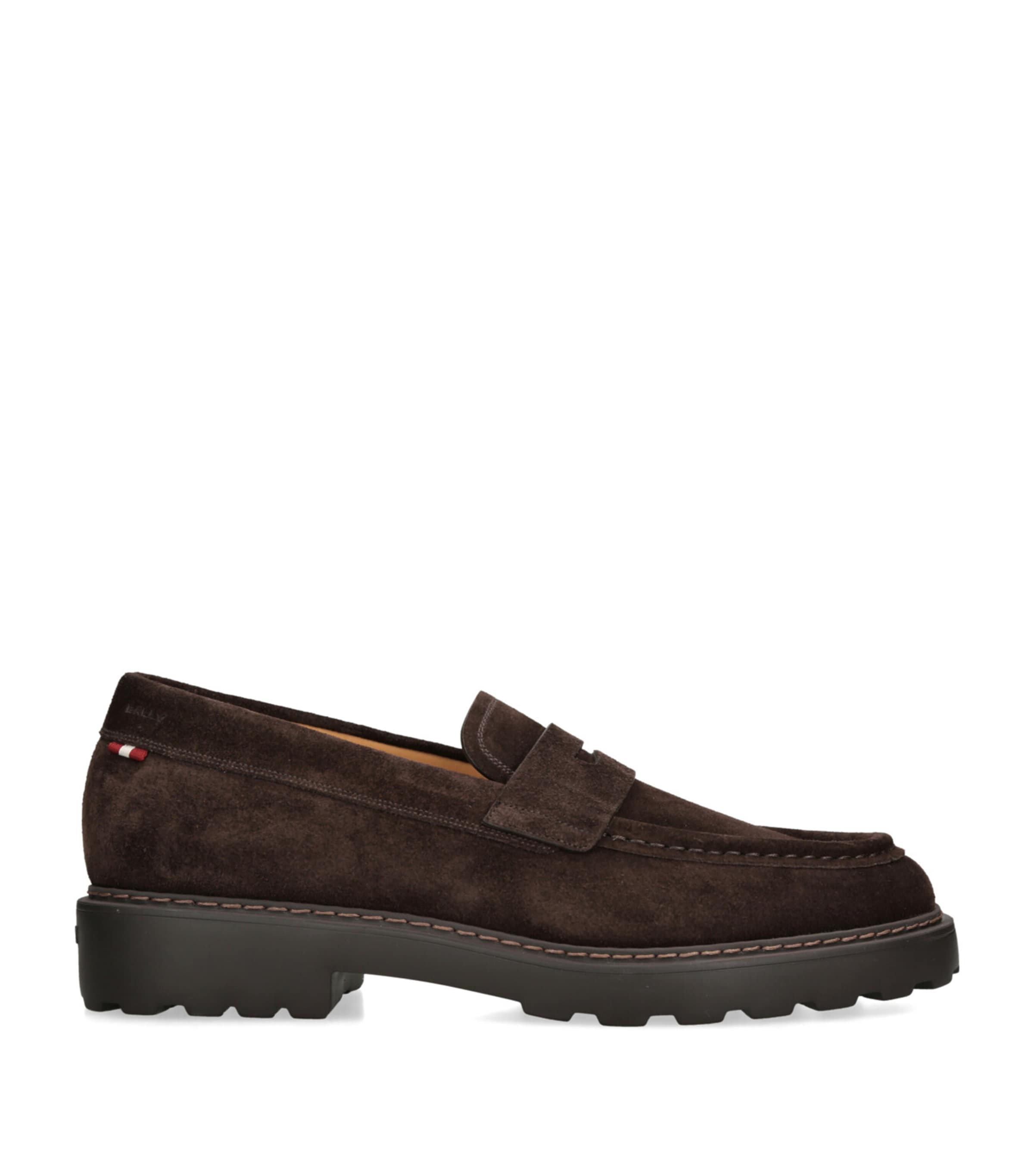 Shop Bally Suede Gyles Loafers In Brown