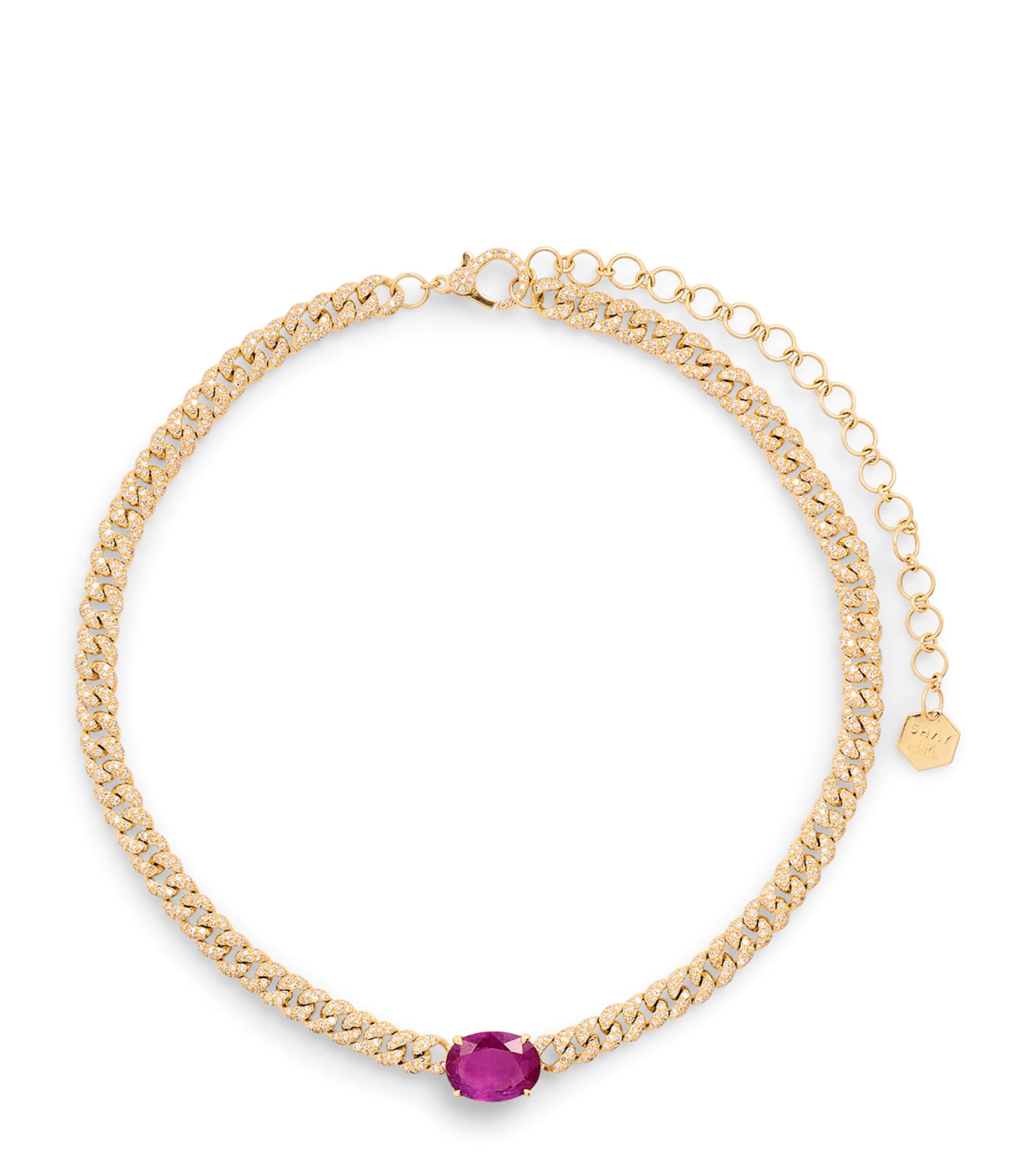 Shay Yellow Gold, Diamond And Ruby Necklace In Gold