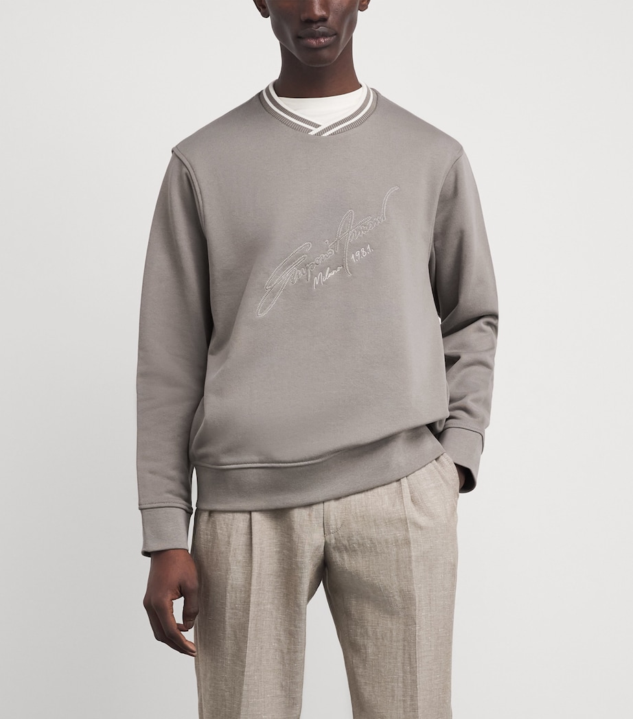 Cotton Embroidered Logo Sweatshirt U8049 Image 3