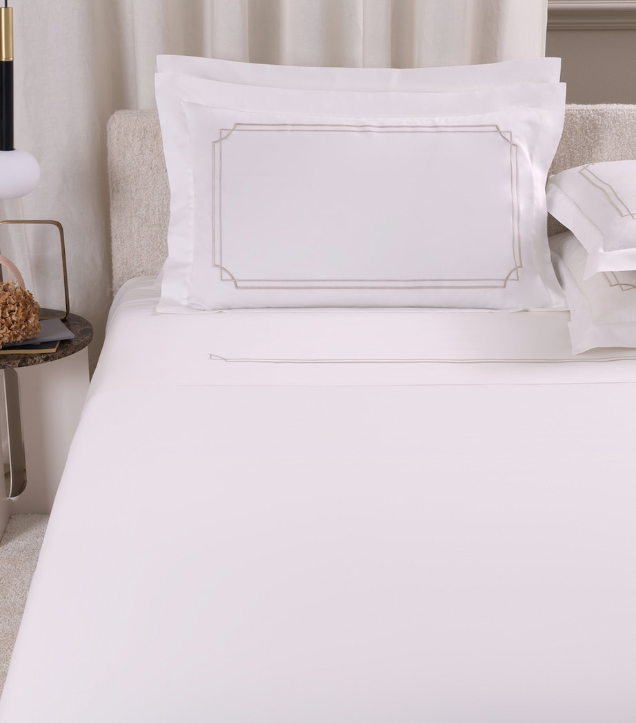 Frette Cotton Layering Embroidery King Sheet Set Milk/savage B Image 3