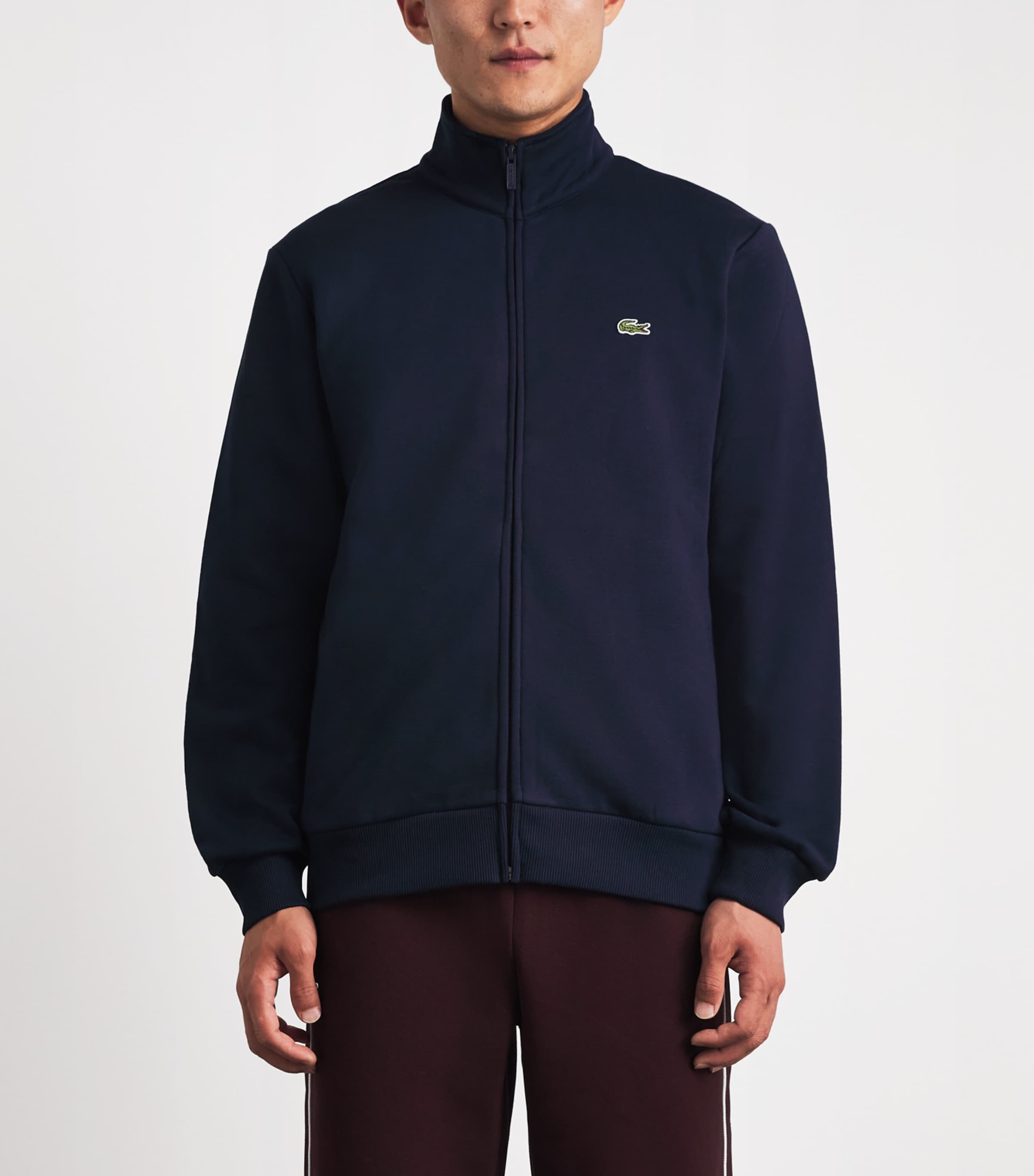 Lacoste Mens Fleece Zip-Up Sweatshirt Navy Blue Image 4