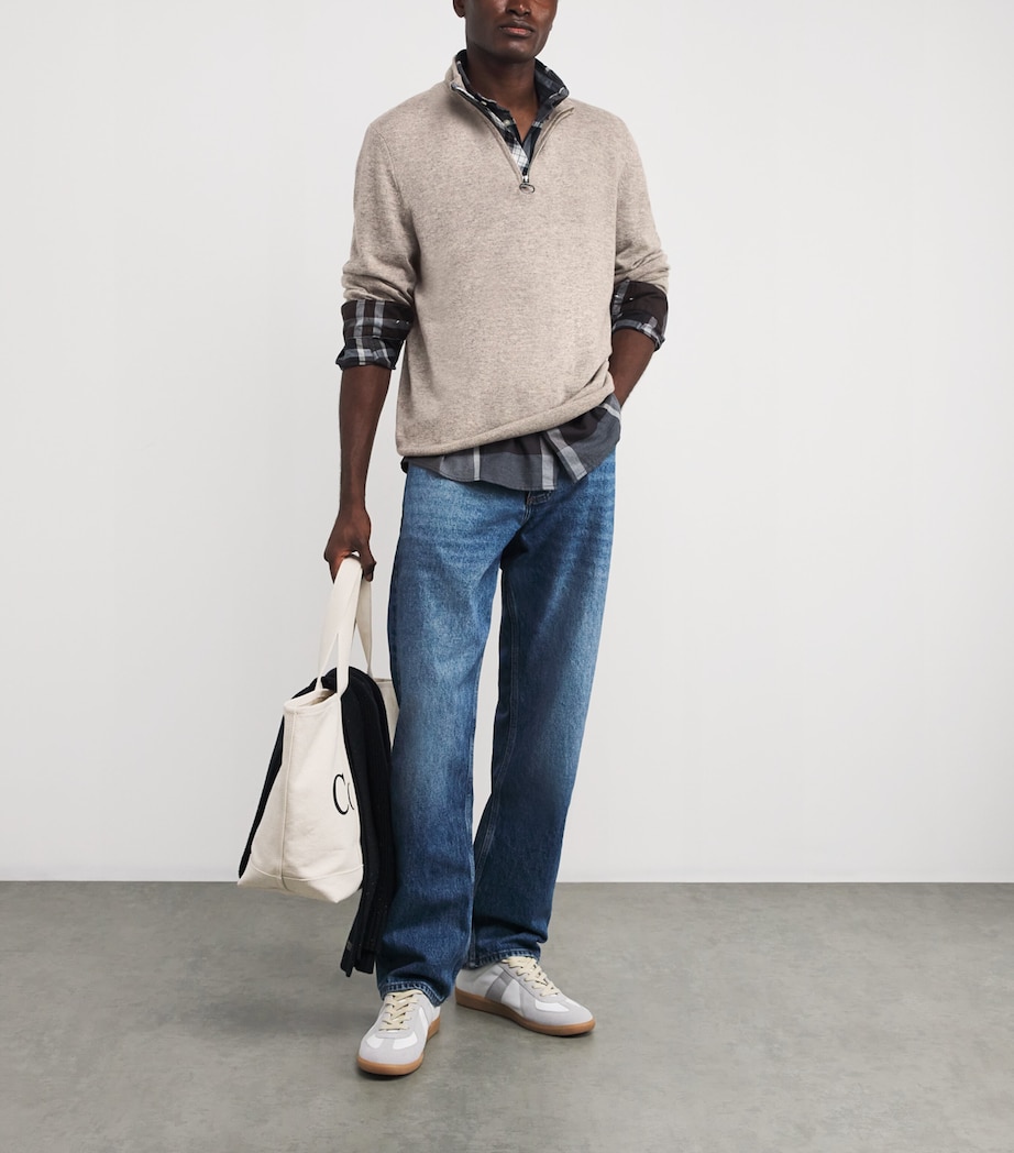 Wool-Cashmere Waterbury Quarter-Zip Sweater MIST Image 2