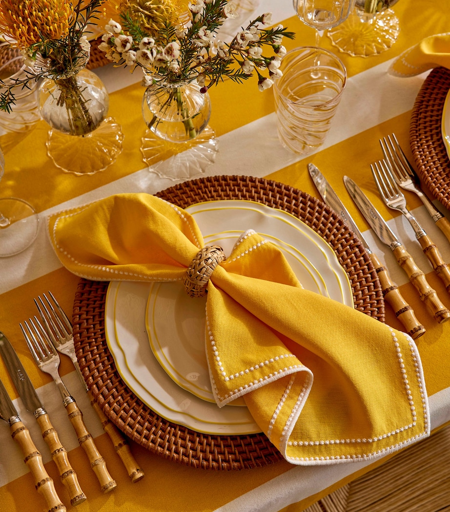 Set of 4 Brown Rattan Charger Plates (32cm) BROWN Image 2