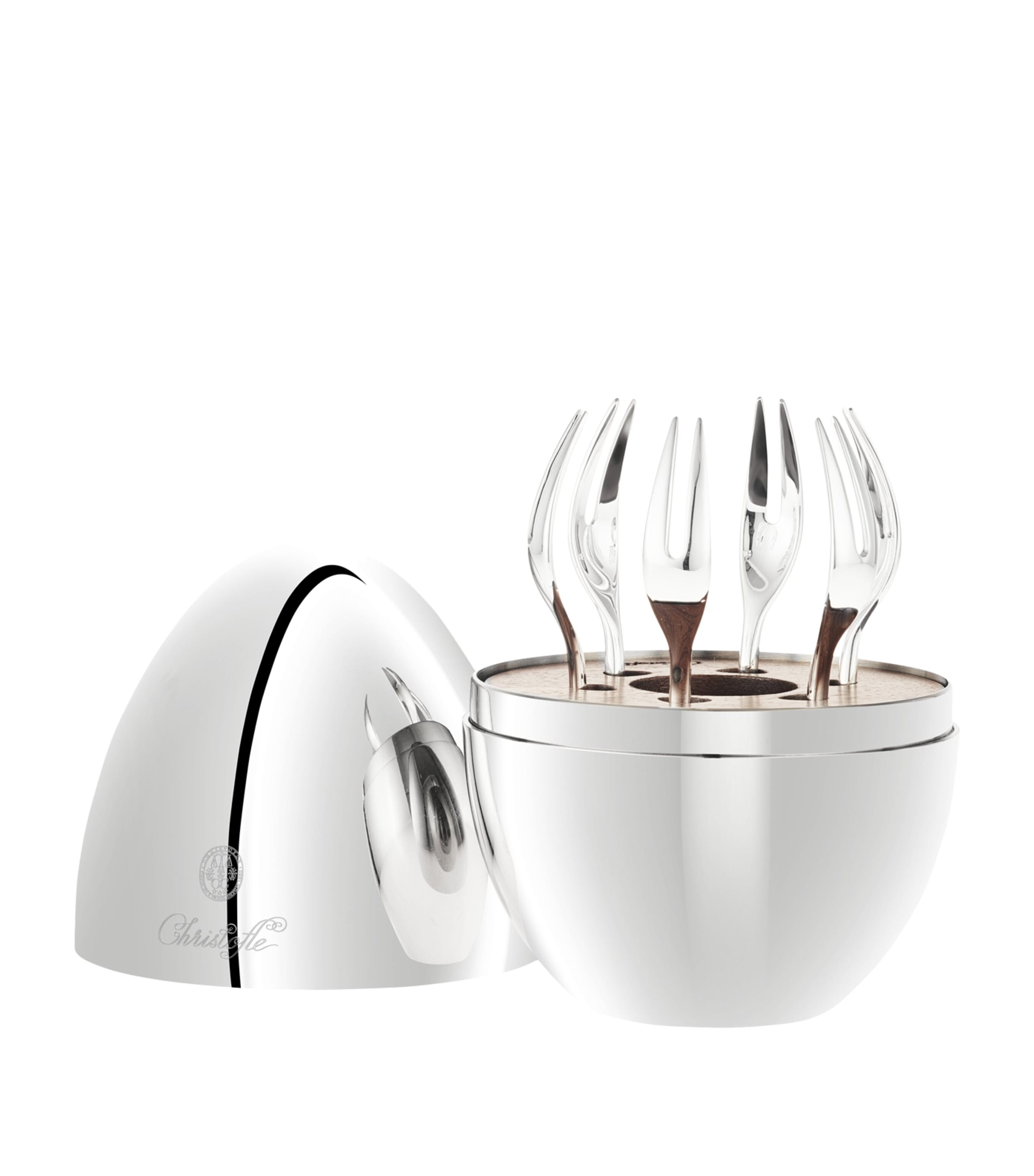 Christofle Mood Yummy 6-piece Cocktail Fork Canteen In Silver