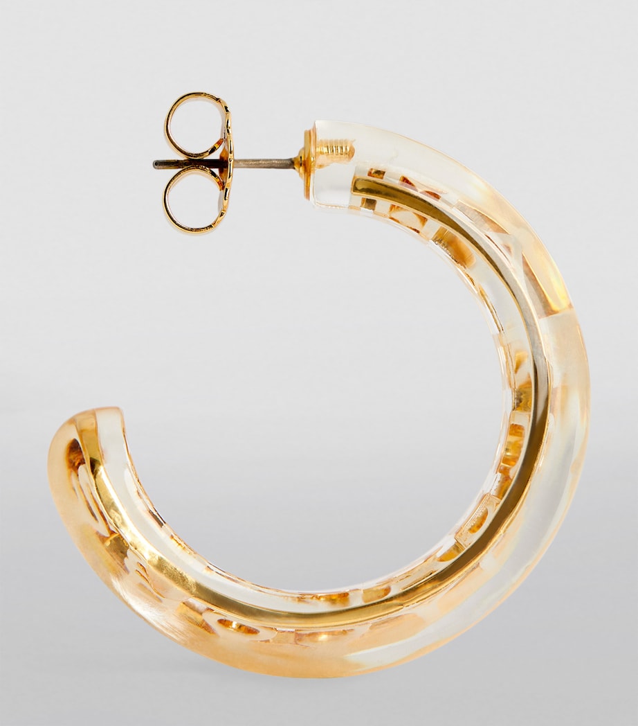 The Monogram Hoop Earrings CLEAR GOLD Image 3