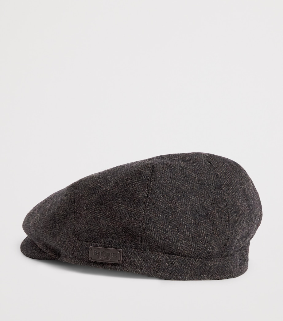 Barbour Wool-Blend Barlow Flat Cap Brown Image 2