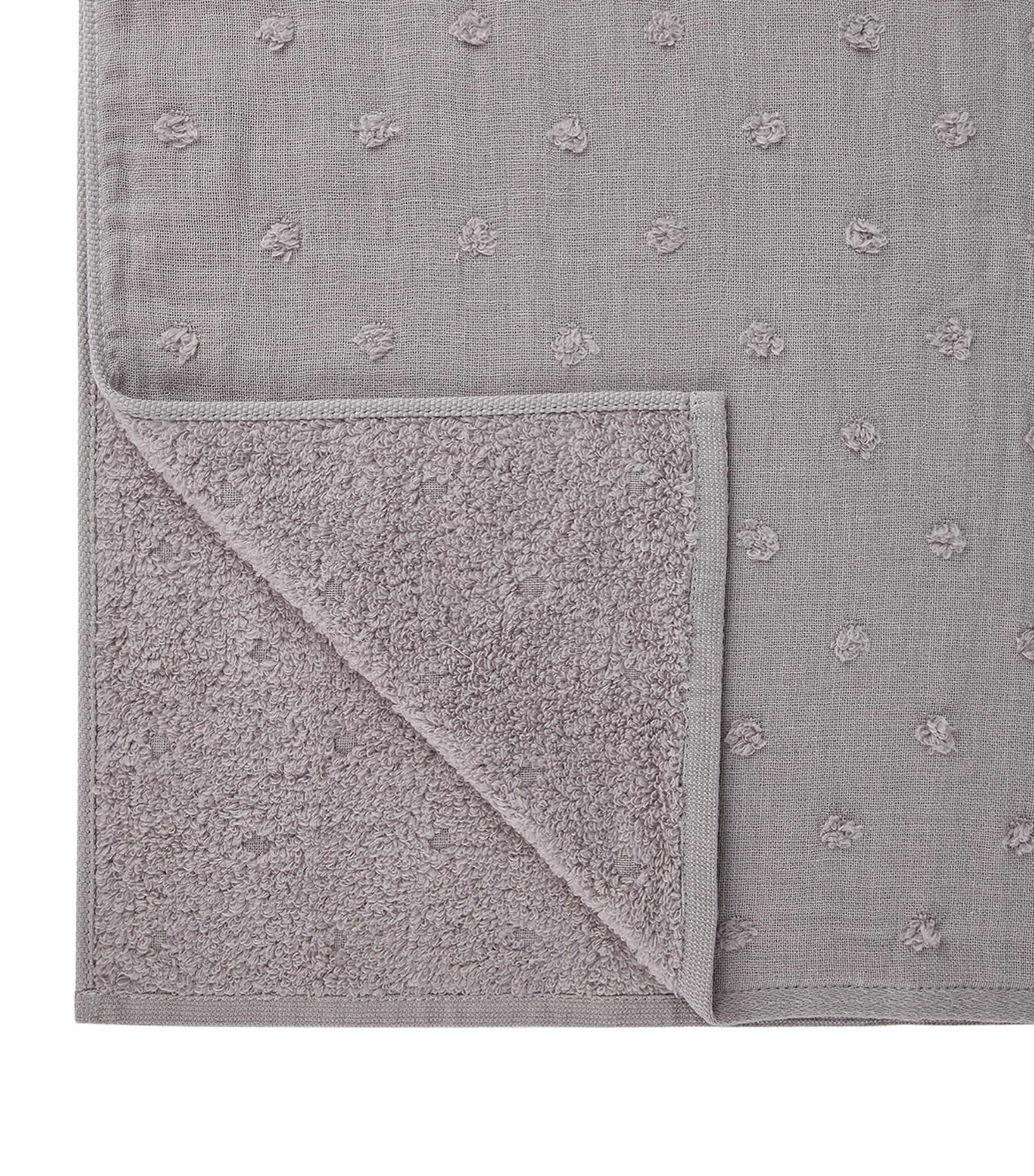 Zero Twist Gauze Dots Hand Towel (60cm x 100cm) GREY Image 2
