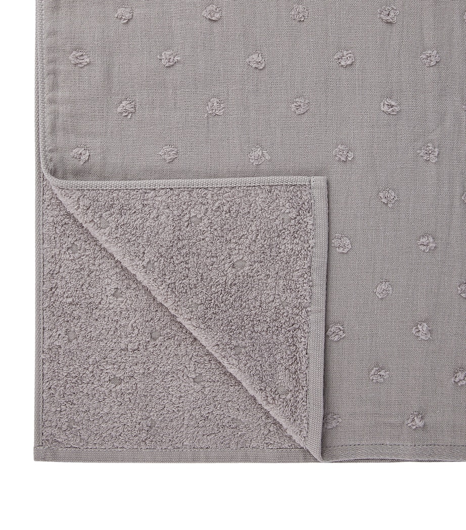 Zero Twist Gauze Dots Hand Towel (60cm x 100cm) GREY Image 2