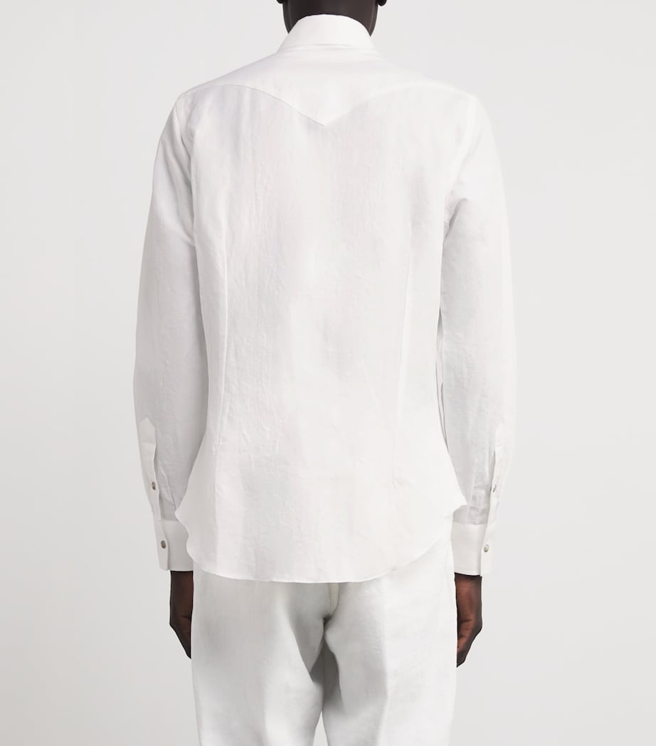 Linen-Cotton Texas Shirt BIANCO Image 4