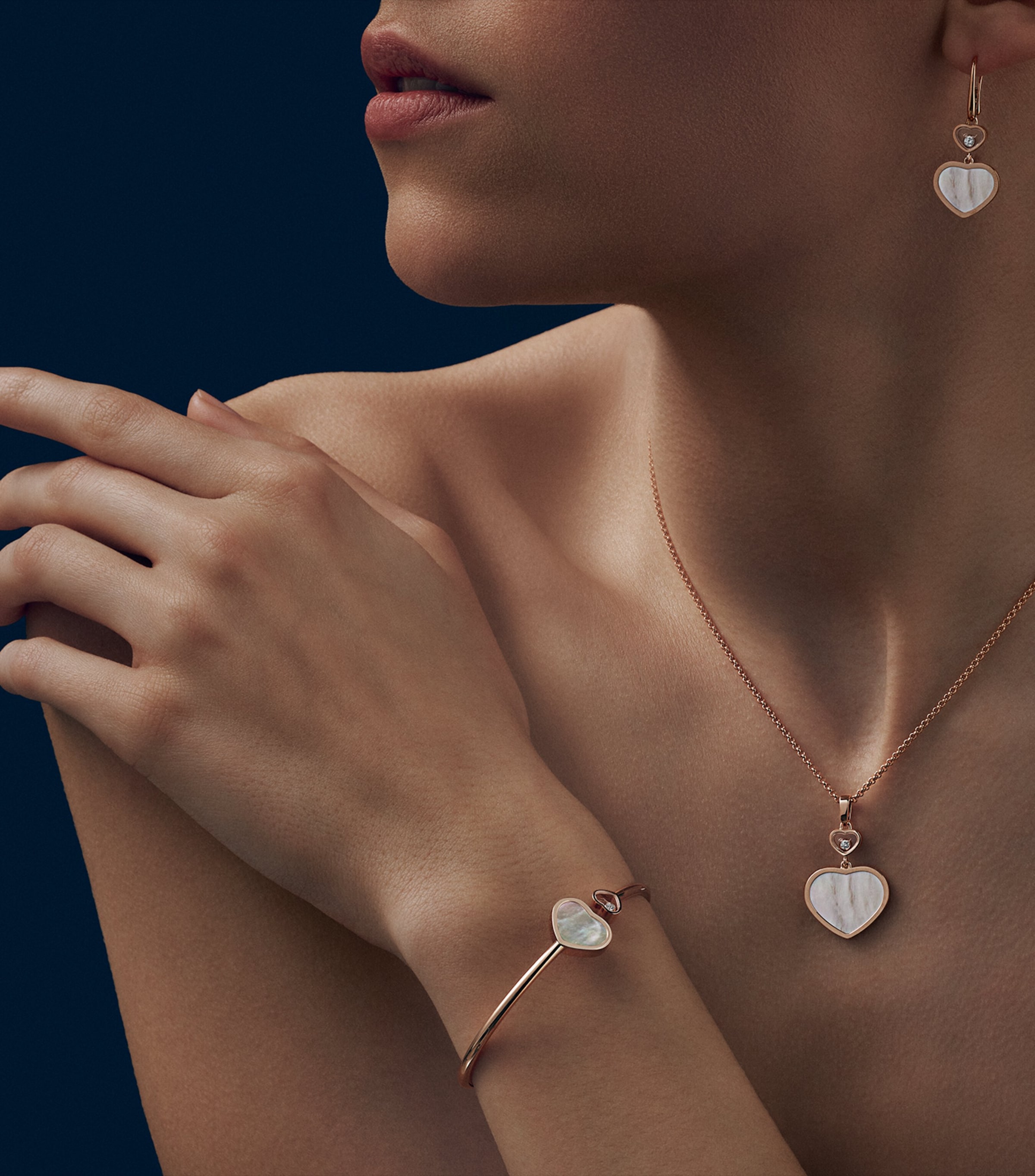 Rose Gold and Diamond Happy Hearts Pendant 18K ROSE GOLD Image 4