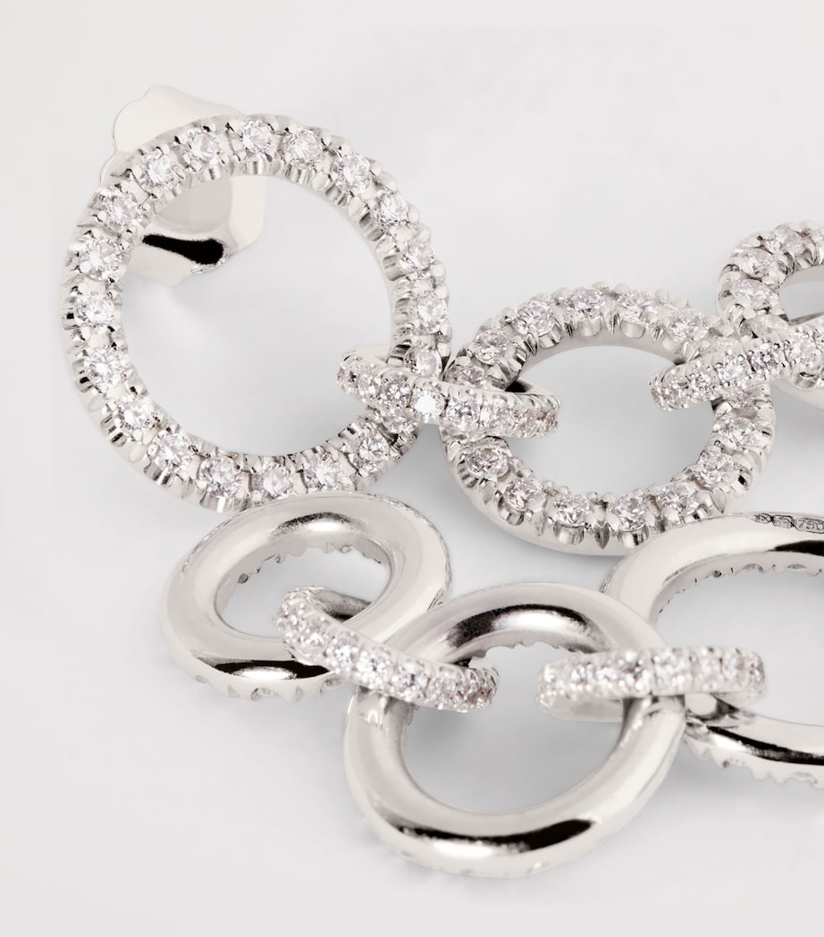 White Gold and Diamond Talan Link Earrings WHITE GOLD Image 5