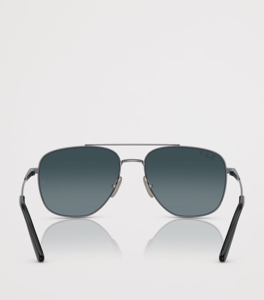 Ray-Ban Titanium William Square Sunglasses Grey Image 4