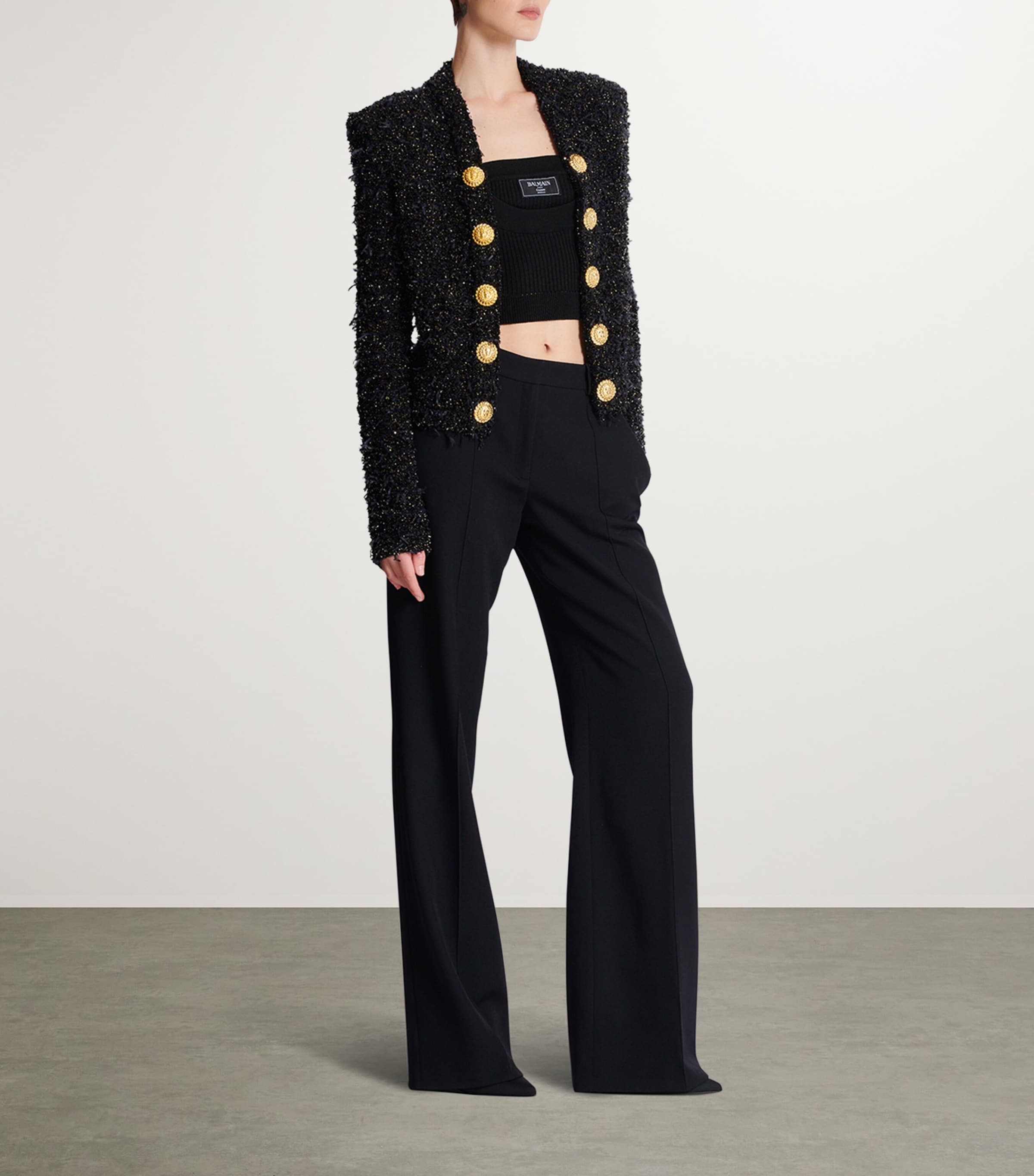 Edge-To-Edge Tweed Jacket EAD NOIR/OR Image 4