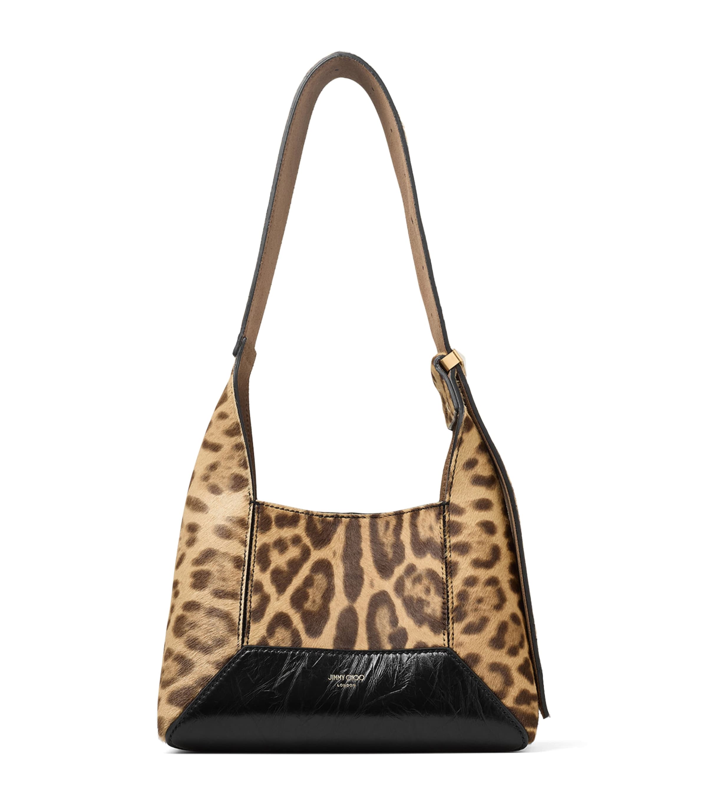Jimmy Choo Small Leather Leopard Diamond Shoulder Bag