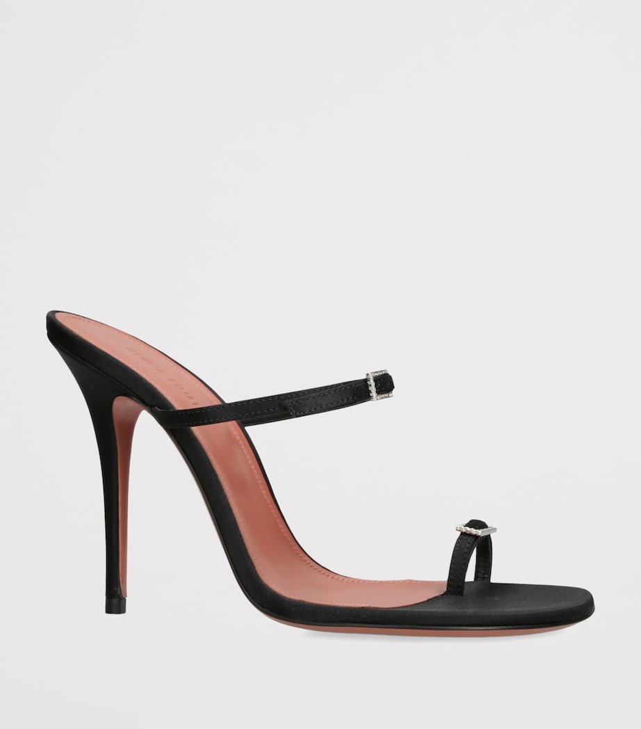 Satin Heeled Sandals 105 BLACK Image 4