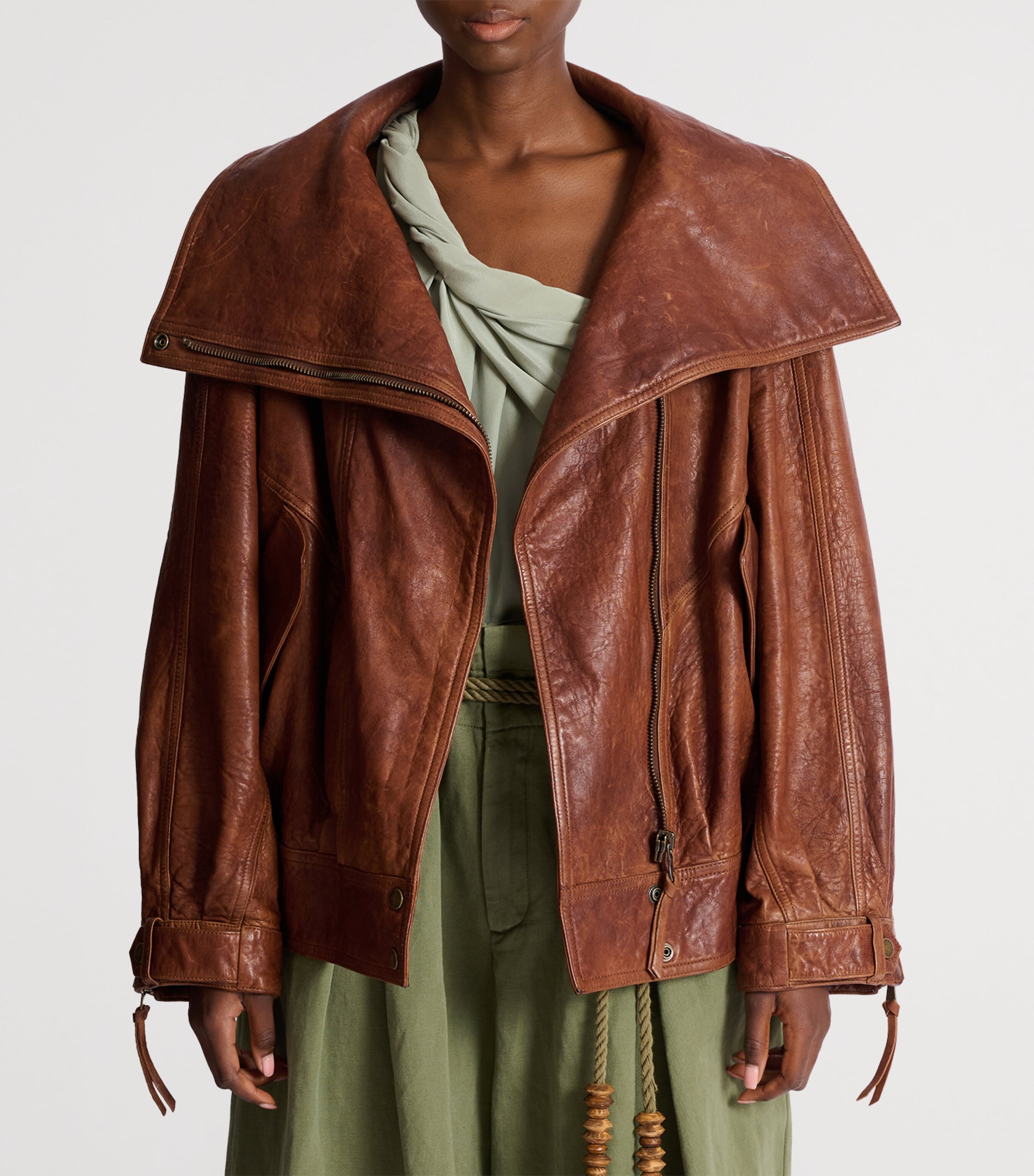 Lambskin Bomber Jacket 8EH MARRON Image 2
