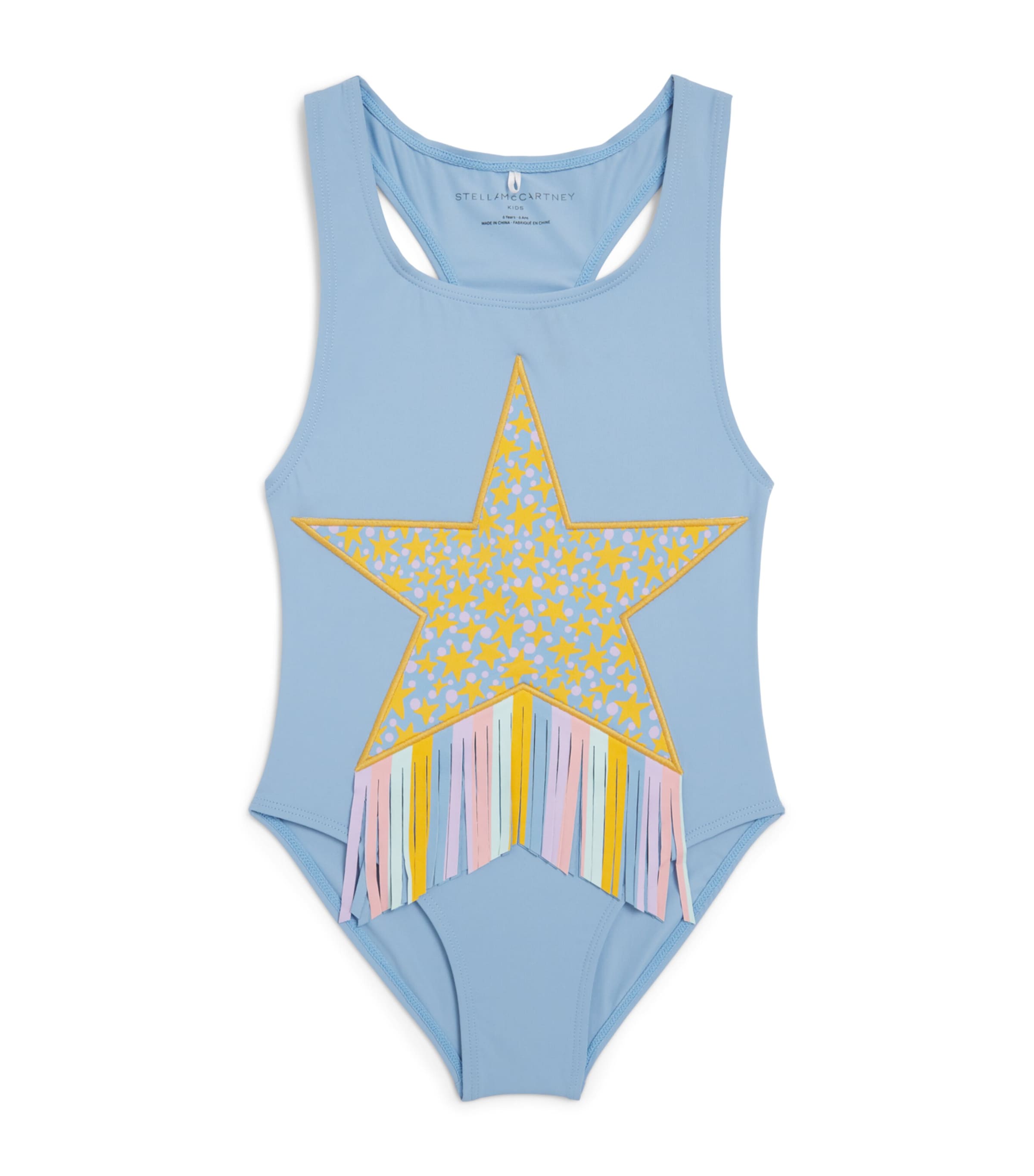 Stella McCartney Kids Star Tasselled Swimsuit (3-14+ Years) Blue Image 1