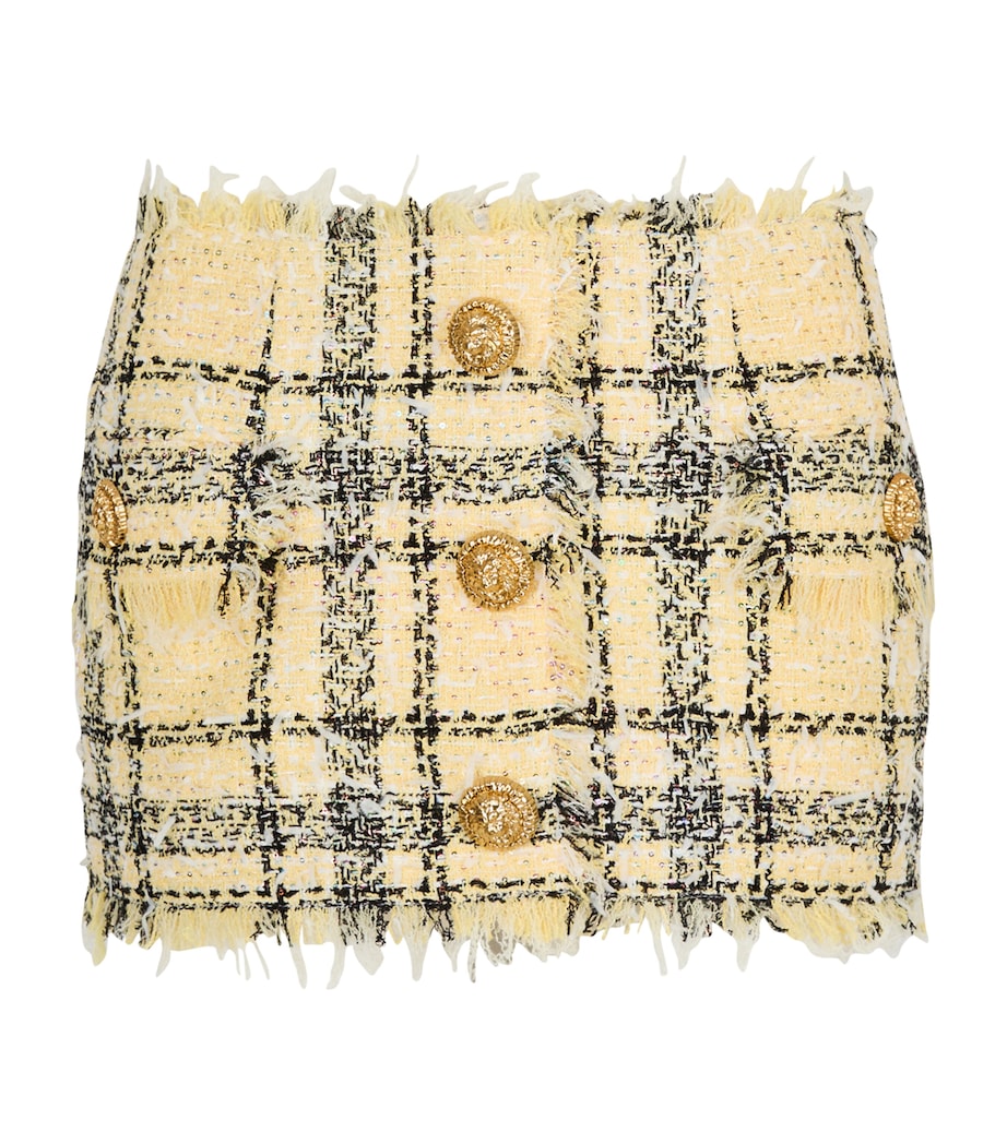 Tweed Sequinned Check Mini Skirt AAA MULTICOLORE Image 1