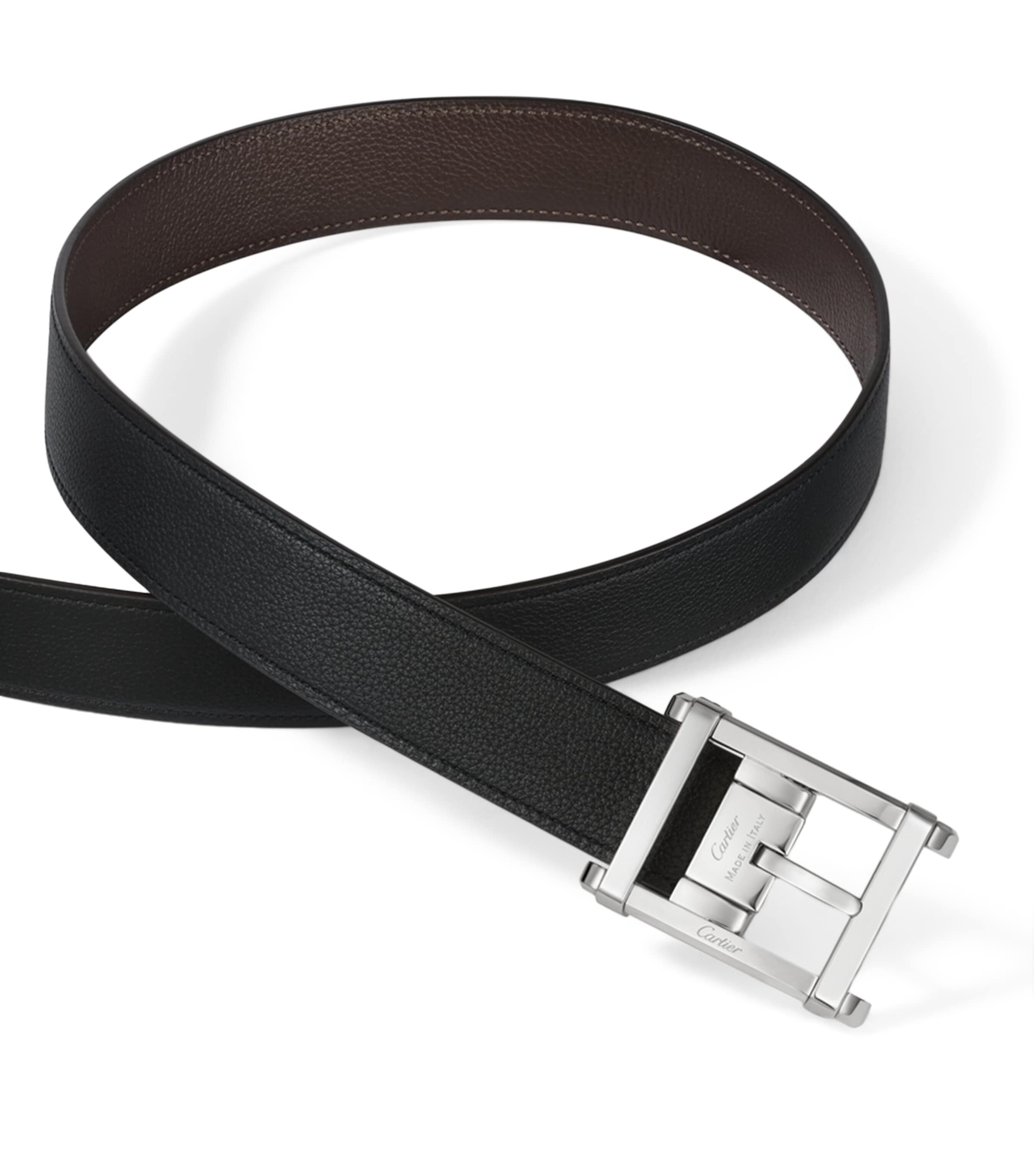 Leather Reversible Tank Chinoise Belt BLACK Image 4