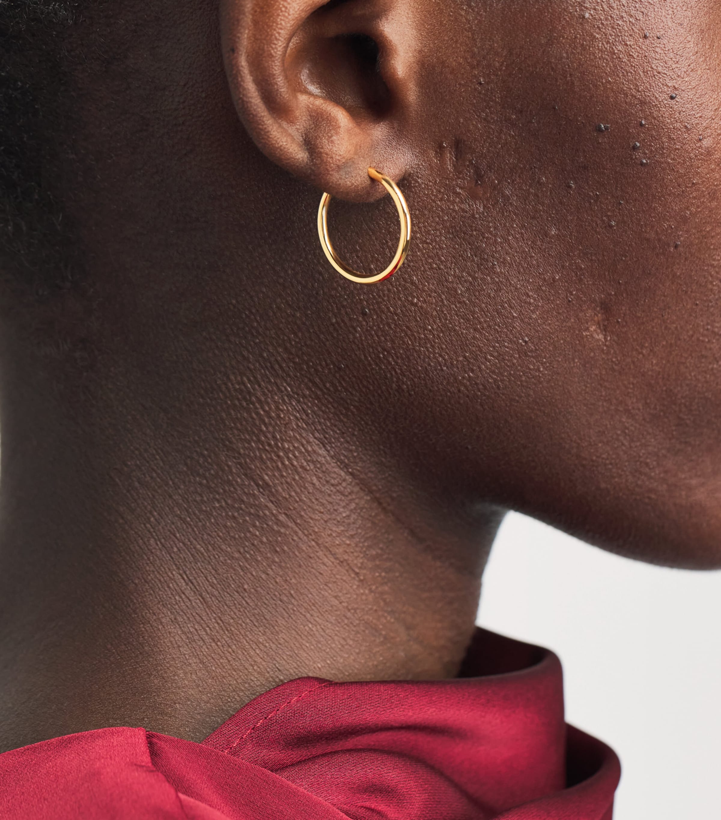 Harrods Large Yellow Gold Huggie Earrings Yellow Gold Image 2