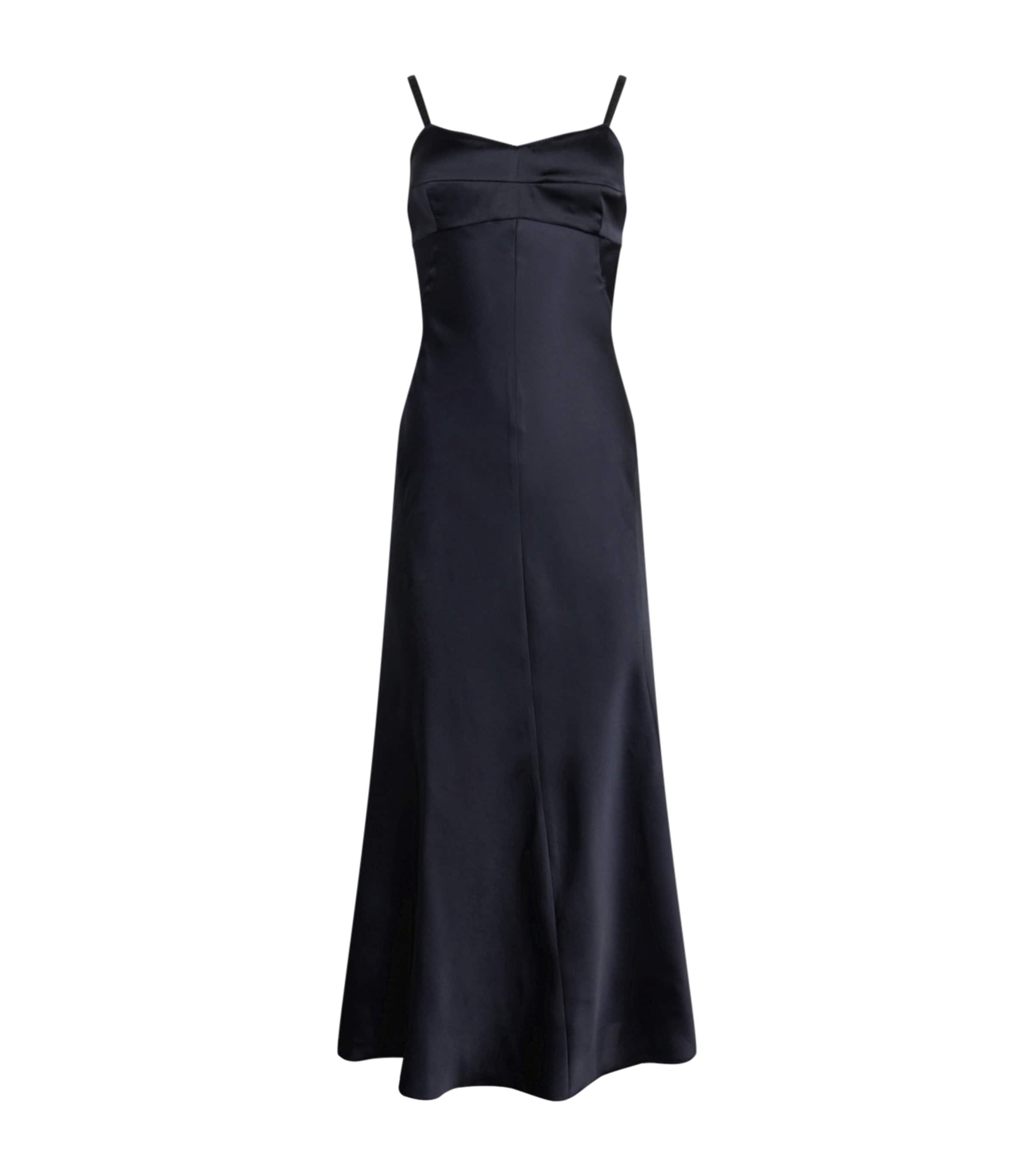 Satin Maxi Dress NAVY BLUE Image 1