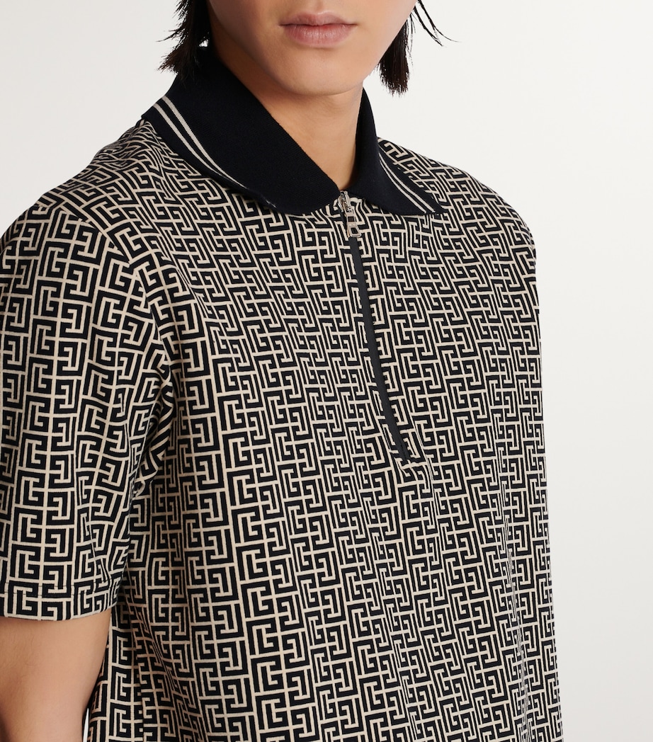 Virgin Wool PB Labyrinth Polo Shirt GFE IVOIRE/NOIR Image 8