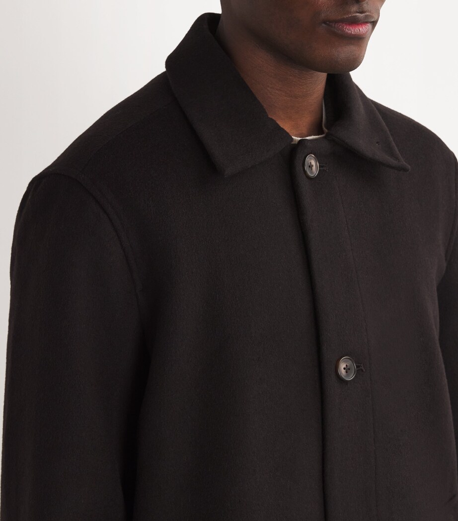 PAIGE Mens Wool-Blend Pennington Overcoat Warm Cocoa Image 6