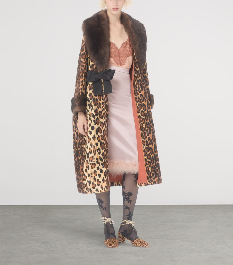 Wool Leopard Print Coat C4L Image 5
