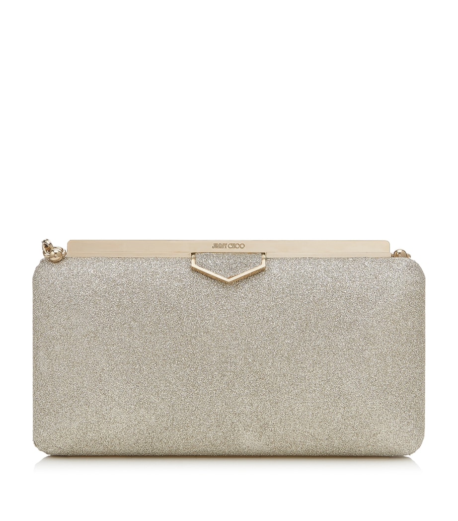 Glitter Ellipse Clutch PLATINUM ICE Image 1