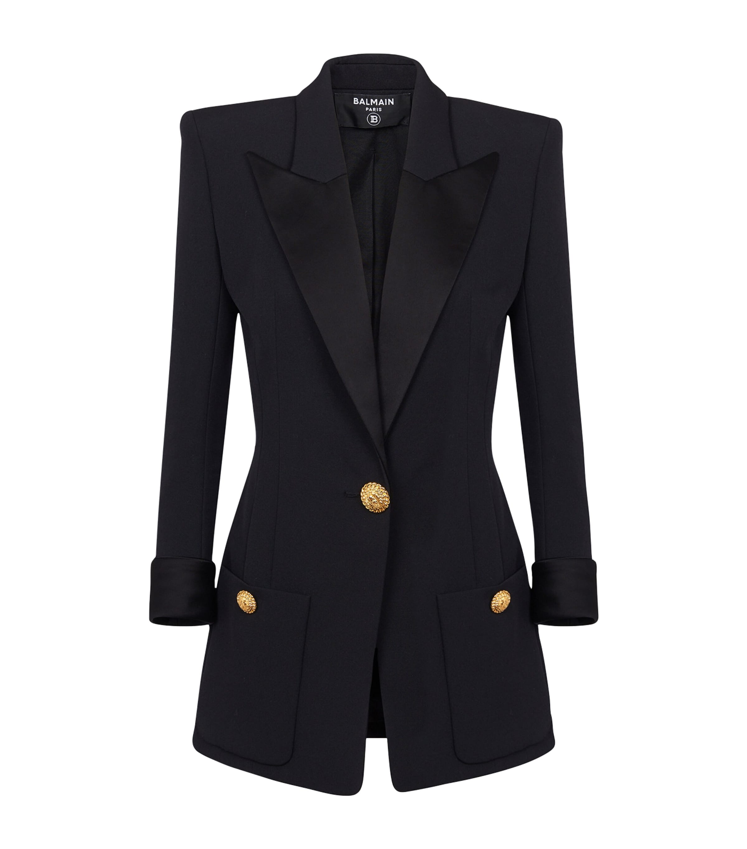 Wool Satin-Lapel Blazer EAP NOIR/NOIR Image 1
