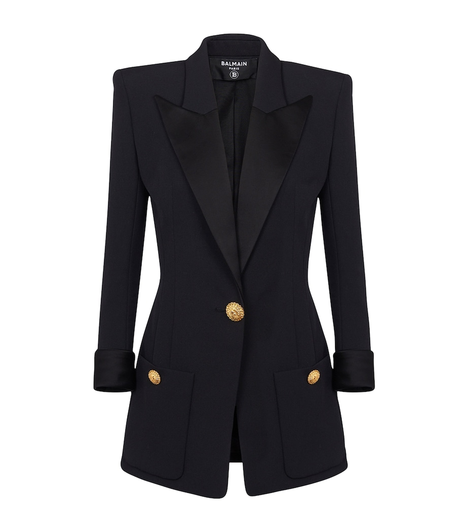 Wool Satin-Lapel Blazer EAP NOIR/NOIR Image 1