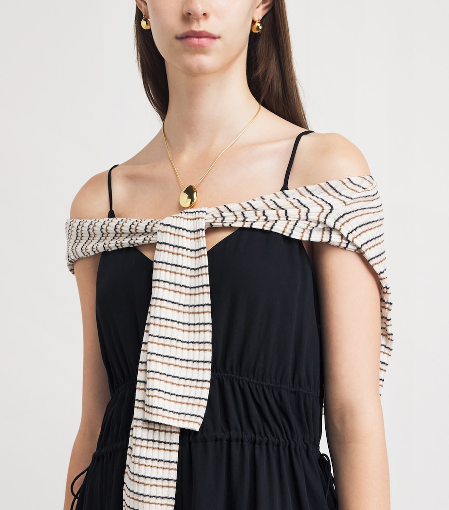 Theory Womens Gathered V-Neck Maxi Dress Black Image 3