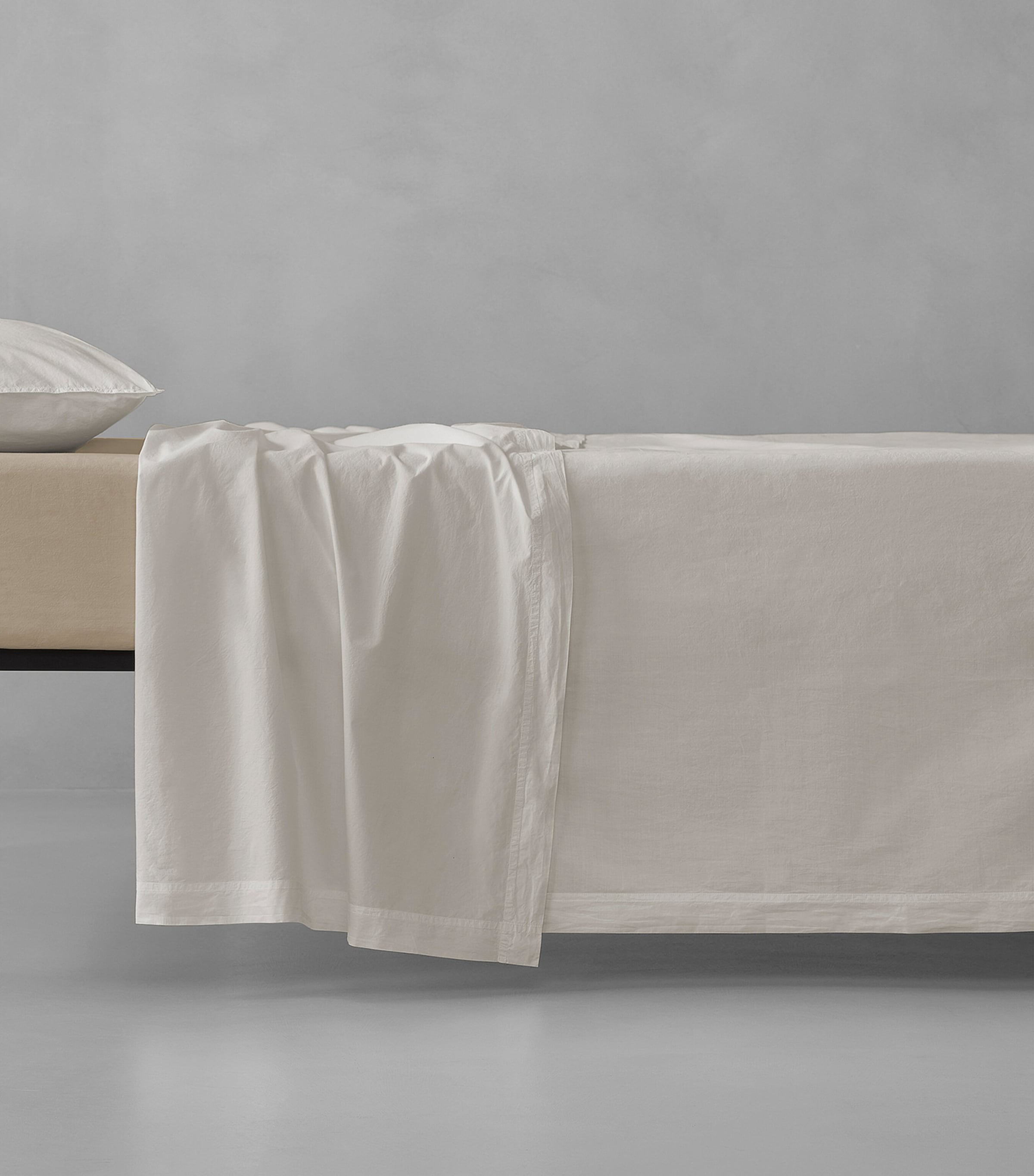Society Limonta Cotton Nite Super King Flat Sheet (180cm x 200cm) Bianco Image 1