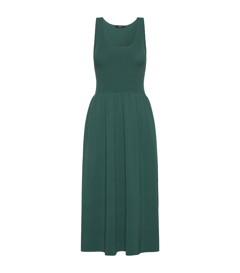 Weekend Max Mara Womens Rib-Knit Midi Dress Green Image 1