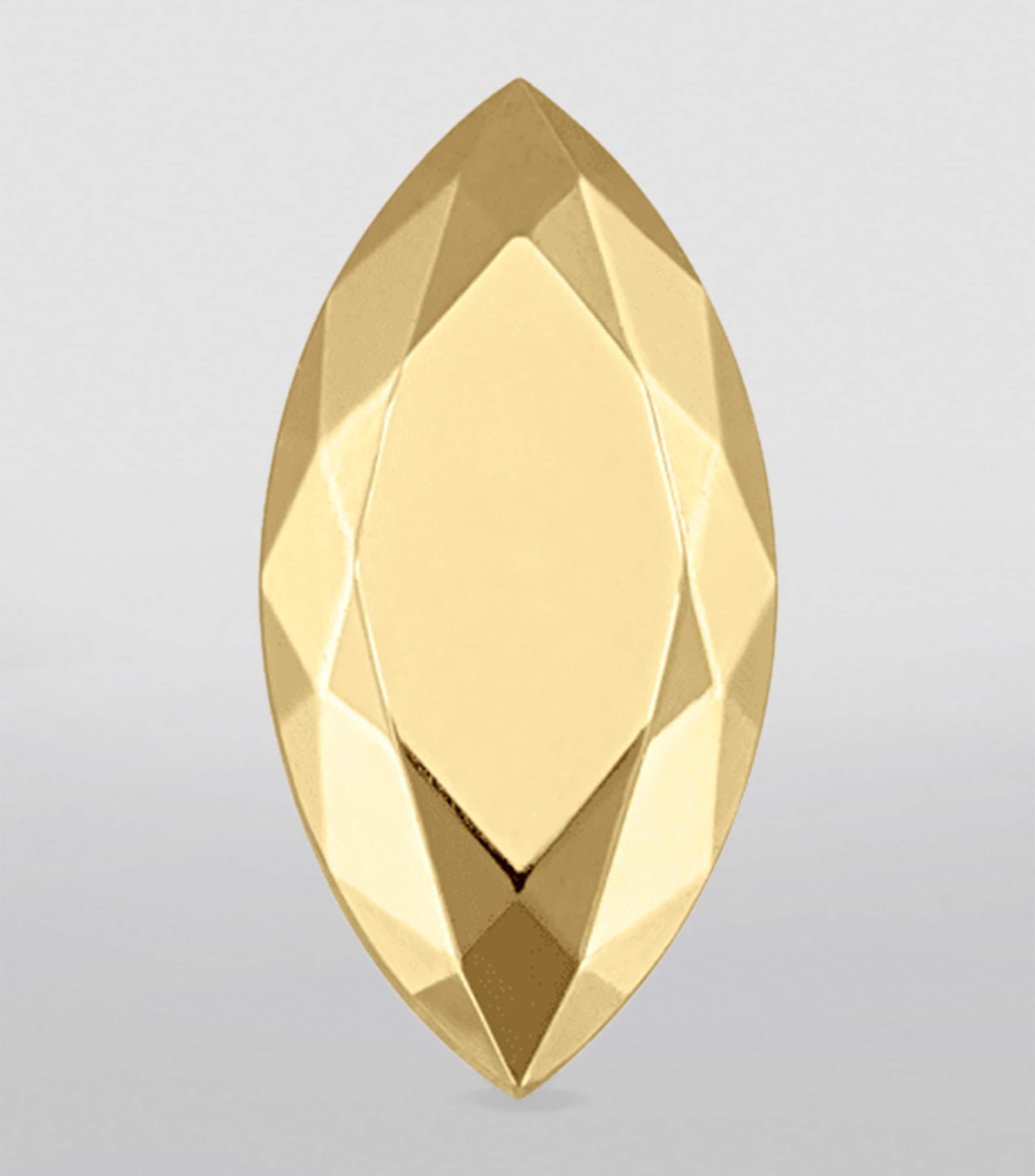 Faceted Marquise Threaded Stud Single Earring (5.5mm) YELLOW GOLD Image 3