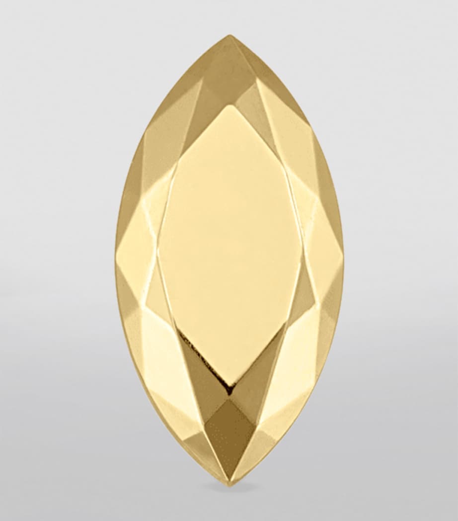 Faceted Marquise Threaded Stud Single Earring (5.5mm) YELLOW GOLD Image 3