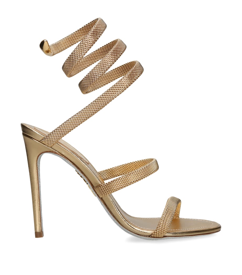 Leather Serpent Heeled Sandals 105 GOLD Image 1