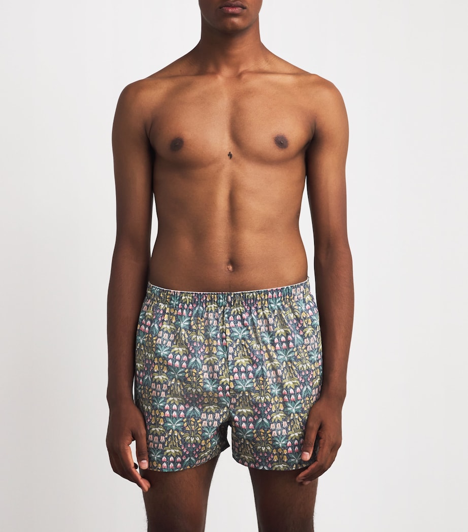 Cotton Tropical Floral Boxer Shorts BUWK-TROP NAV FLORAL Image 2