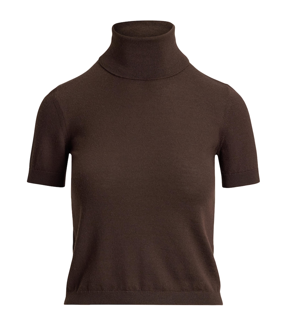 Ralph Lauren Collection Womens Cashmere Short-Sleeve Sweater Sycamore Image 1